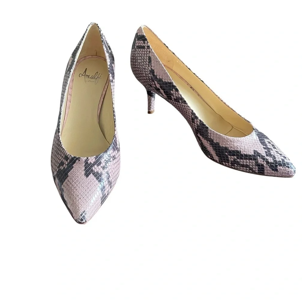 Amalfi by Rangoni Italian leather Snakeskin Print Pumps, NEW w/o Box, Size 8.5